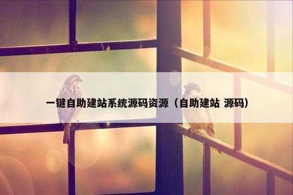 一键自助建站系统源码资源（自助建站 源码）