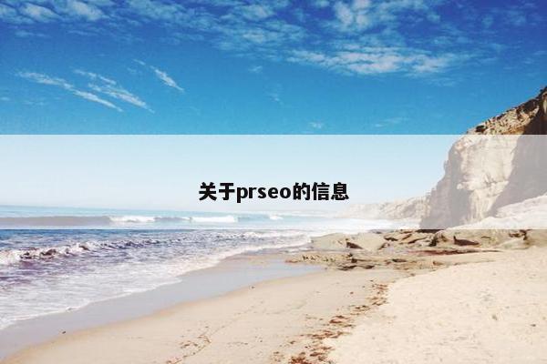 关于prseo的信息