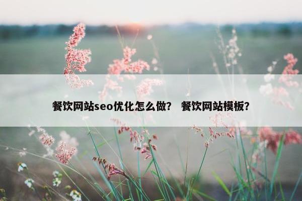 餐饮网站seo优化怎么做？ 餐饮网站模板？
