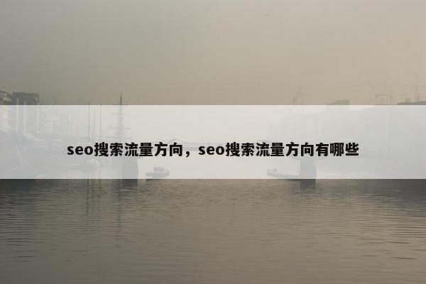 seo搜索流量方向，seo搜索流量方向有哪些