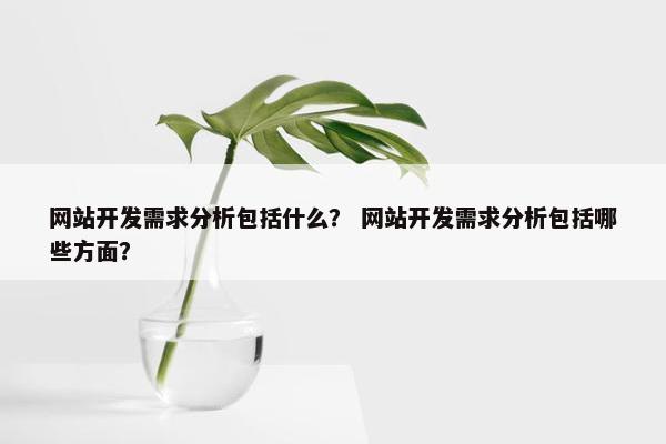 网站开发需求分析包括什么？ 网站开发需求分析包括哪些方面？