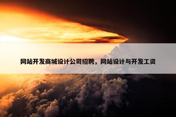 网站开发商城设计公司招聘，网站设计与开发工资