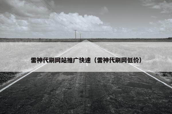 雷神代刷网站推广快速（雷神代刷网低价）
