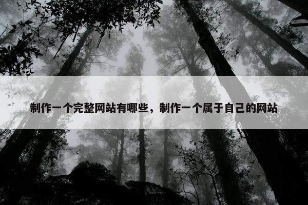 制作一个完整网站有哪些，制作一个属于自己的网站
