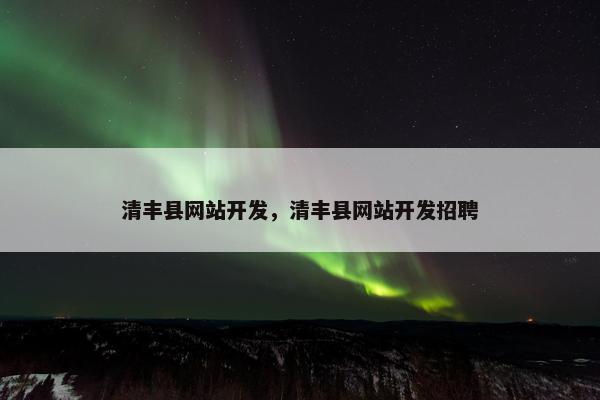 清丰县网站开发，清丰县网站开发招聘