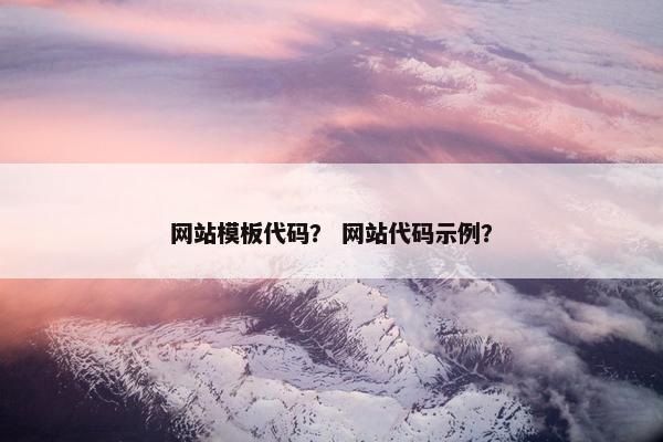 网站模板代码？ 网站代码示例？