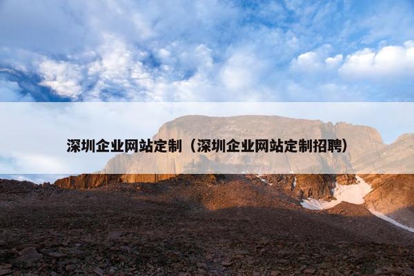 深圳企业网站定制（深圳企业网站定制招聘）