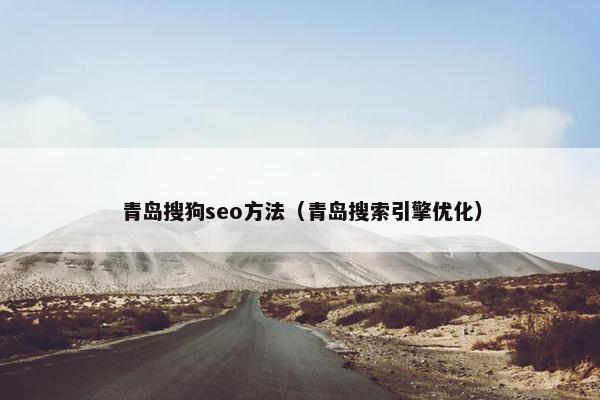 青岛搜狗seo方法（青岛搜索引擎优化）