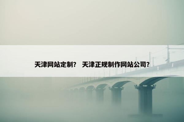 天津网站定制？ 天津正规制作网站公司？