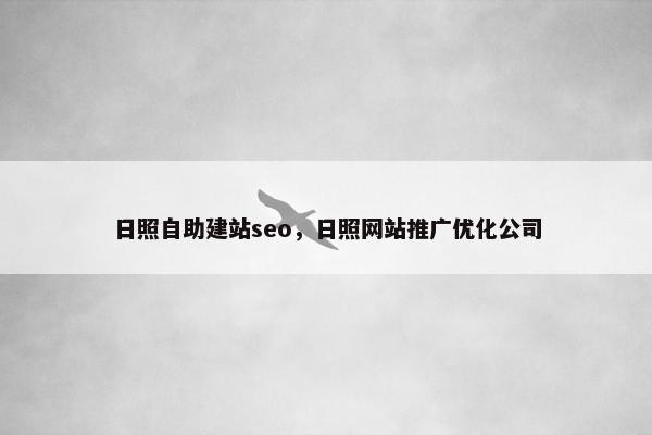 日照自助建站seo，日照网站推广优化公司