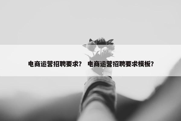 电商运营招聘要求？ 电商运营招聘要求模板？