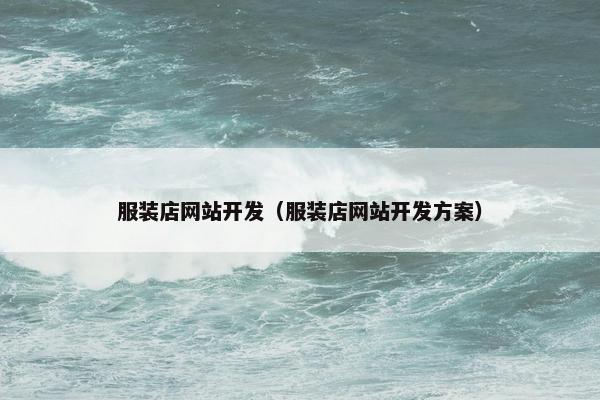 服装店网站开发（服装店网站开发方案）