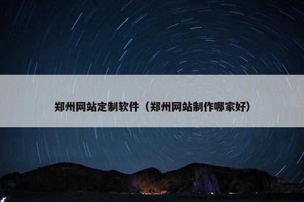 郑州网站定制软件（郑州网站制作哪家好）