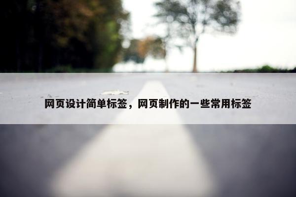 网页设计简单标签，网页制作的一些常用标签