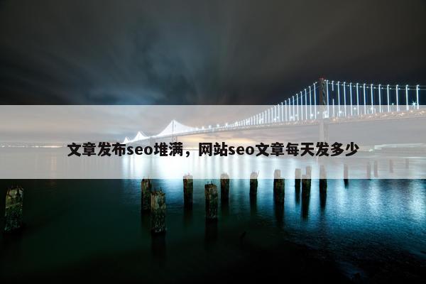 文章发布seo堆满，网站seo文章每天发多少