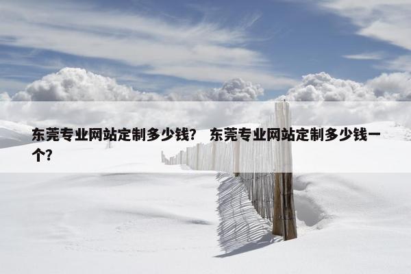 东莞专业网站定制多少钱？ 东莞专业网站定制多少钱一个？