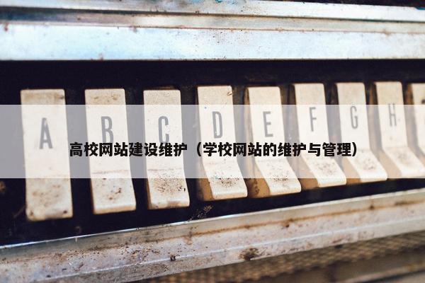 高校网站建设维护（学校网站的维护与管理）