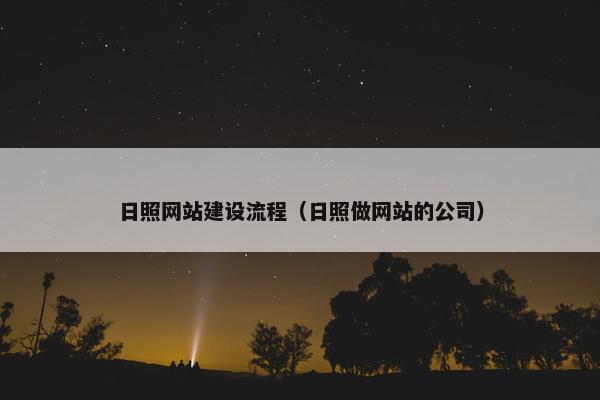 日照网站建设流程（日照做网站的公司）