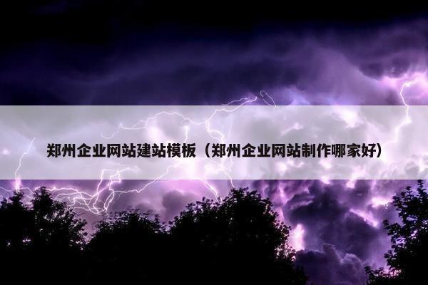 郑州企业网站建站模板（郑州企业网站制作哪家好）