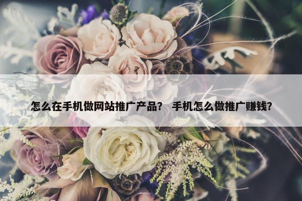 怎么在手机做网站推广产品？ 手机怎么做推广赚钱？