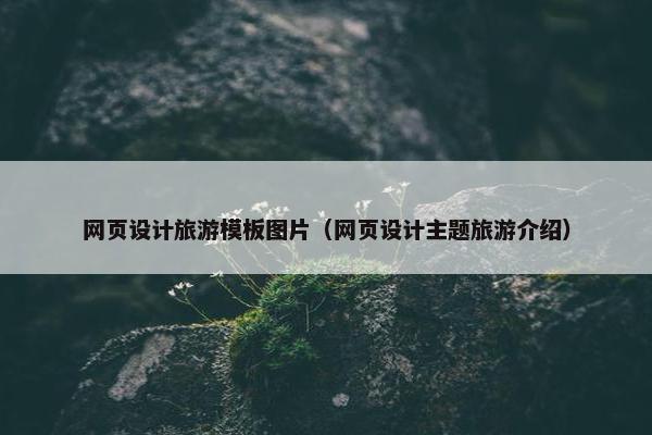 网页设计旅游模板图片（网页设计主题旅游介绍）