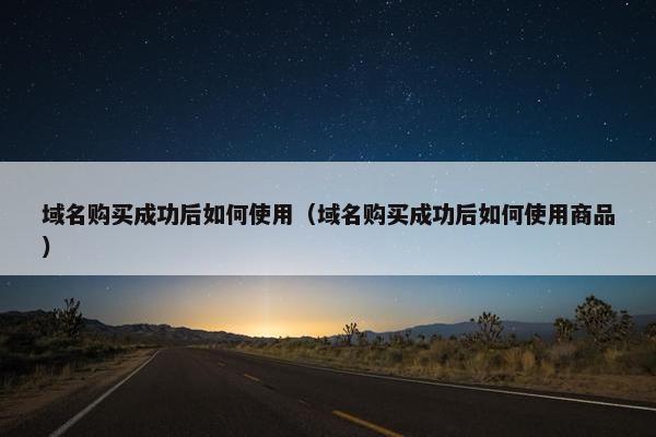域名购买成功后如何使用（域名购买成功后如何使用商品）