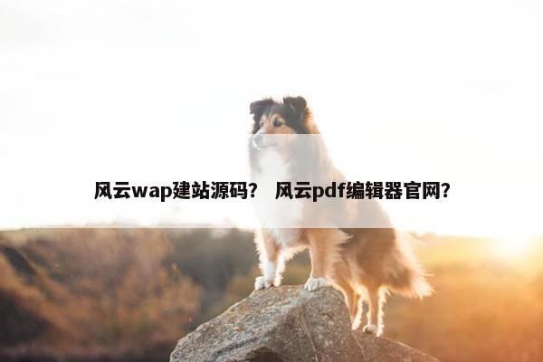 风云wap建站源码？ 风云pdf编辑器官网？