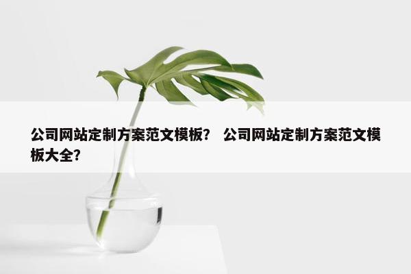 公司网站定制方案范文模板？ 公司网站定制方案范文模板大全？