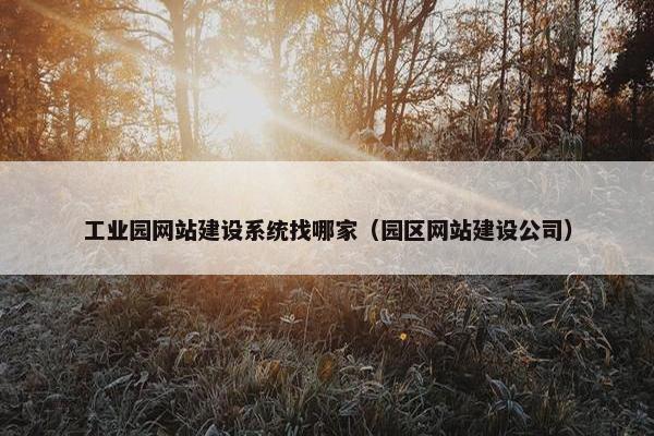 工业园网站建设系统找哪家（园区网站建设公司）