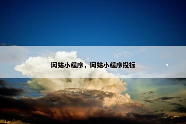 网站小程序，网站小程序投标