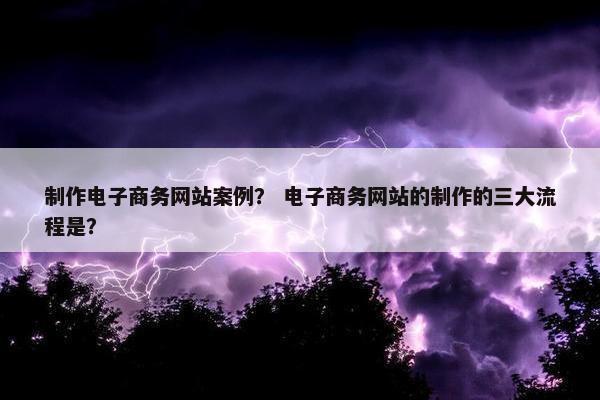 制作电子商务网站案例？ 电子商务网站的制作的三大流程是？