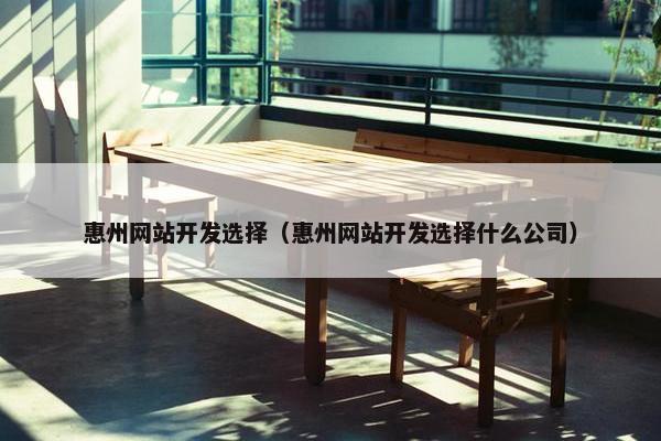 惠州网站开发选择（惠州网站开发选择什么公司）