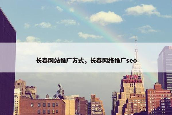 长春网站推广方式，长春网络推广seo