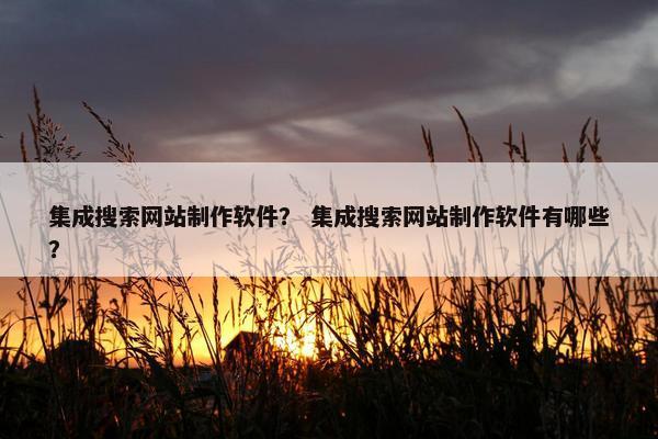 集成搜索网站制作软件？ 集成搜索网站制作软件有哪些？