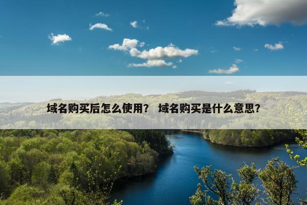 域名购买后怎么使用？ 域名购买是什么意思？