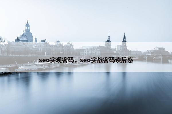 seo实现密码，seo实战密码读后感