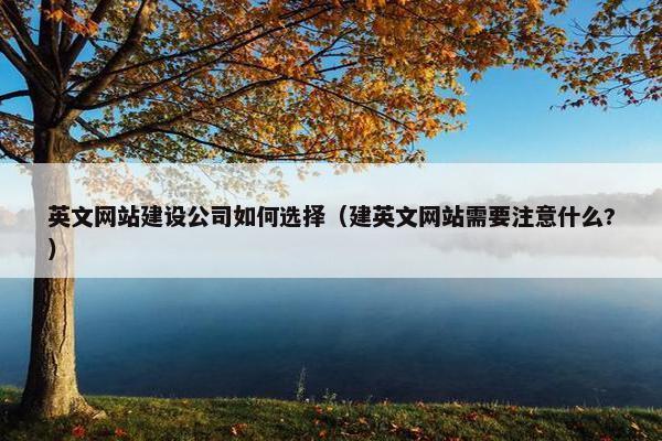 英文网站建设公司如何选择（建英文网站需要注意什么?）