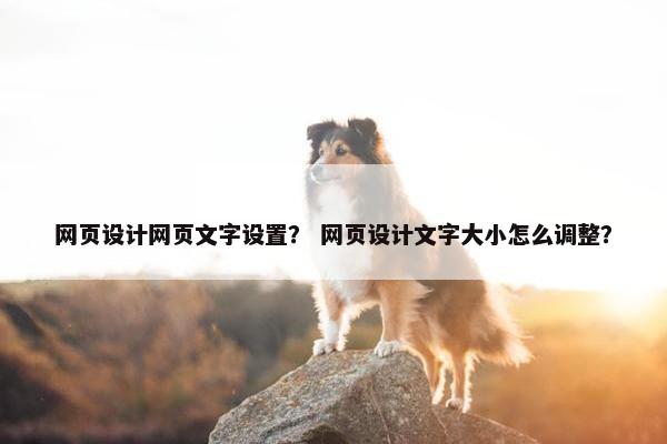 网页设计网页文字设置？ 网页设计文字大小怎么调整？