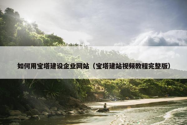 如何用宝塔建设企业网站（宝塔建站视频教程完整版）