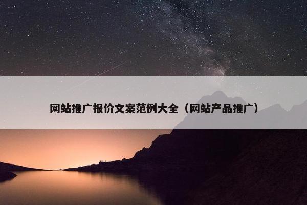 网站推广报价文案范例大全（网站产品推广）