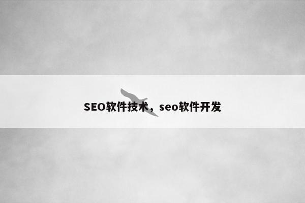SEO软件技术，seo软件开发