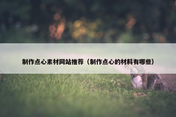 制作点心素材网站推荐（制作点心的材料有哪些）