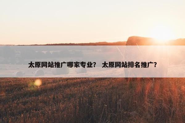 太原网站推广哪家专业？ 太原网站排名推广？