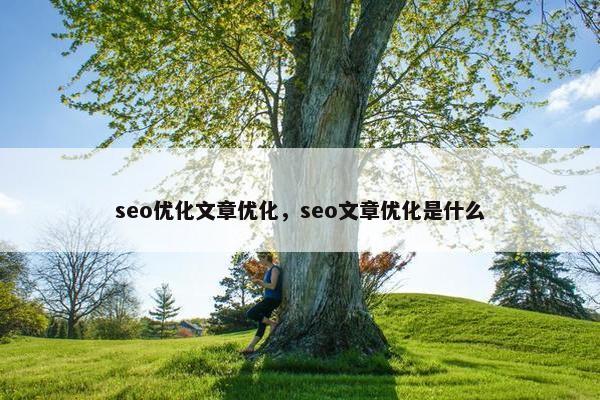 seo优化文章优化，seo文章优化是什么