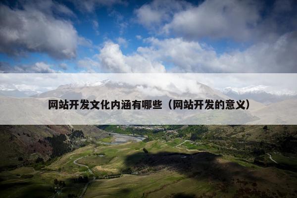 网站开发文化内涵有哪些（网站开发的意义）