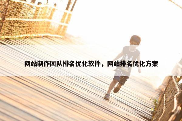 网站制作团队排名优化软件，网站排名优化方案