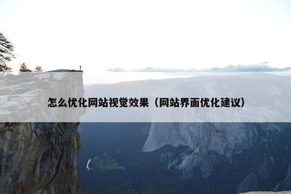 怎么优化网站视觉效果（网站界面优化建议）